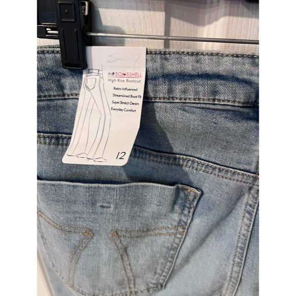 Seven 7 Jeans Womens Sz 12 bombshell High Rise Boot Distressed retro stretch New - Picture 9 of 11